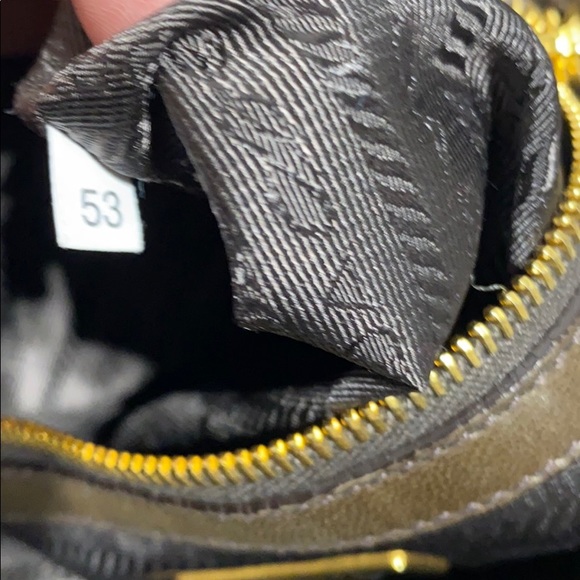 PRADA Nappa Gaufre Brown Leather Ruched Tote Bag - Picture 5 of 9